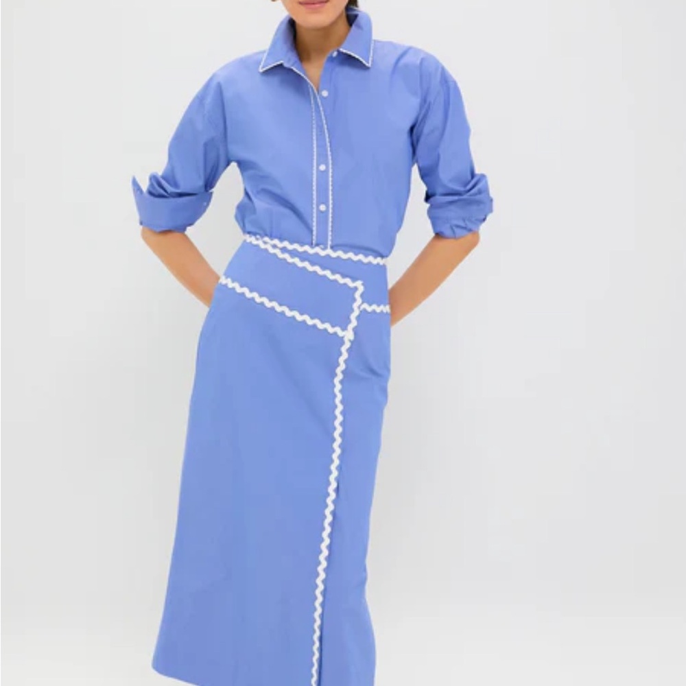 Tuckernuck Blue Wrap Midi Pencil Skirt